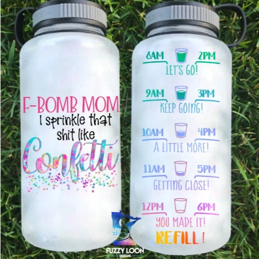 F-Bomb Mom Confetti Water Bottle | 34oz