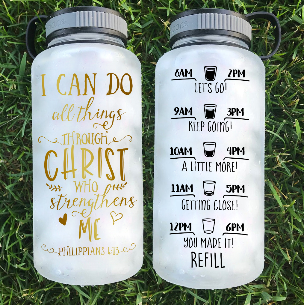 All Things Through Christ Water Bottle | 34oz