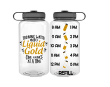 Load image into Gallery viewer, Turning Water Into Liquid Gold Water Bottle | 34oz
