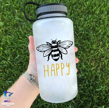 Load image into Gallery viewer, Bee Happy | Motivational Water Bottle | 34oz

